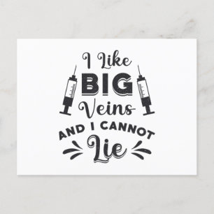 Jag gillar Big Veins Phlebotomy Gift Vykort