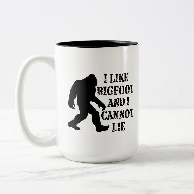 Jag gillar Bigfoot och kan inte ljuga Två-Tonad Mugg (Vänster)