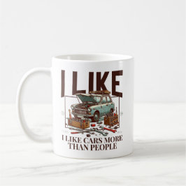Jag gillar bilar mer än människor kaffemugg