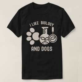 Jag gillar biologi och hundar, biologistudent t shirt