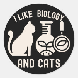 Jag gillar biologi och katter, biologi Major Runt Klistermärke