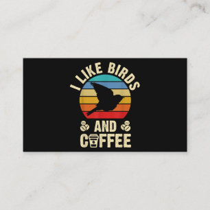 Jag gillar Birds & Coffee Funny vintage Birds Tema Visitkort