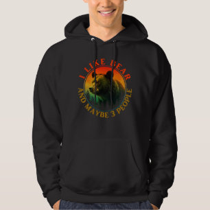 Jag gillar björn och kanske 3 personer hoodie