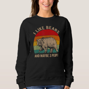 Jag gillar björnar och kanske 3 personer bär grafi t shirt