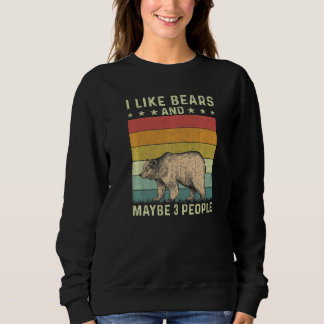 Jag Gillar Björnar Och Kanske 3 Personer Retro 60- T Shirt