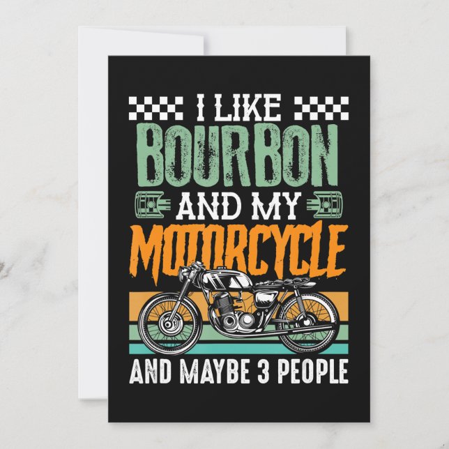 Jag gillar Bourbon och min motorcykel och kanske Julkort (Framsida)