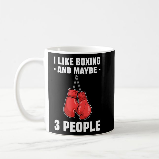 Jag gillar Boxing och kanske 3 personer Boxer Kaffemugg (Vänster)