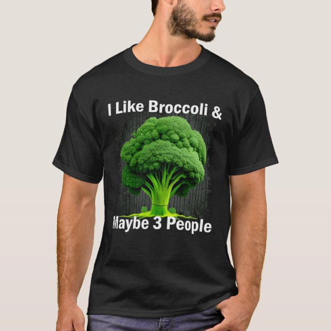 Jag gillar Broccoli och kanske 3 personer, en graf T Shirt (Framsida)