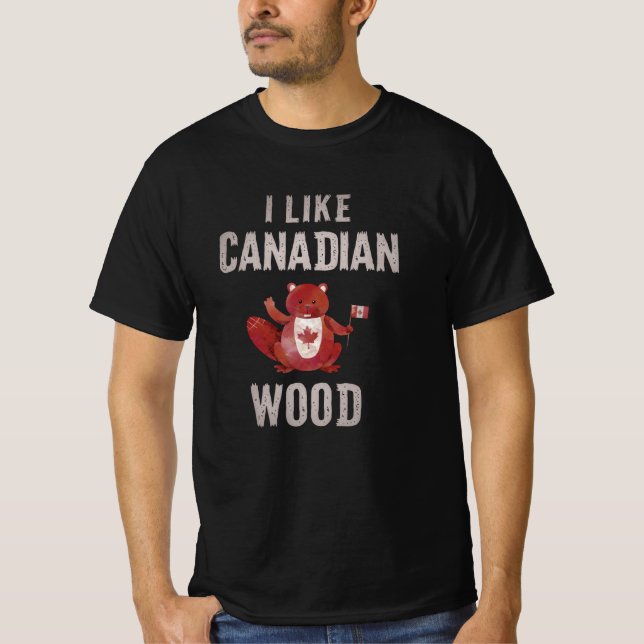 Jag gillar Canadian Wood Beaver Canada Beaver T Shirt (Framsida)