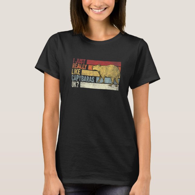 Jag Gillar Capybara Ok  Kapybaror T Shirt (Framsida)