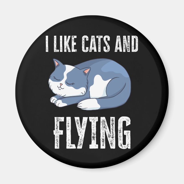 Jag gillar Cats och Flies Gift Magnet (Framsidan)