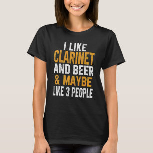 Jag gillar Clarinet och Beer Orchestra Musician Vi T Shirt