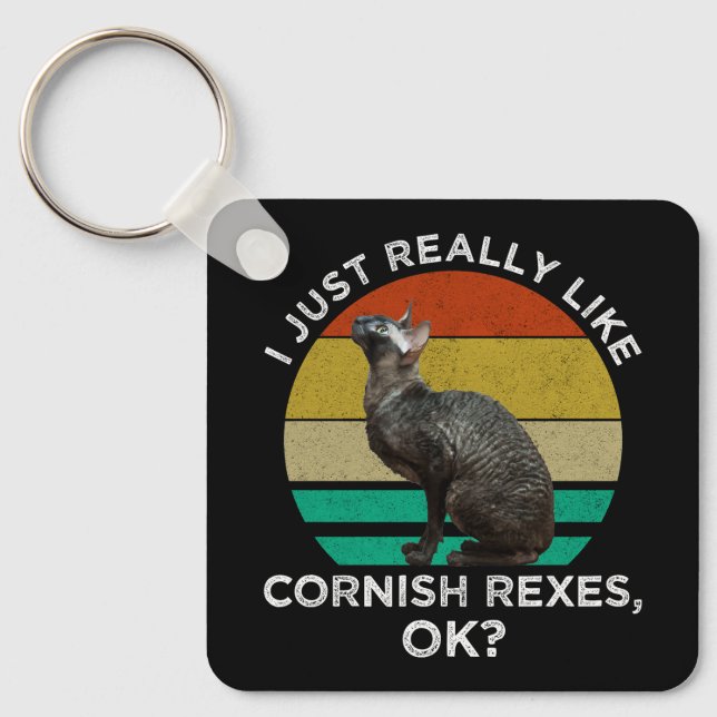 Jag Gillar Cornish Rexar, OK? Nyckelring (Framsida)
