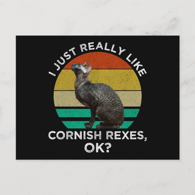 Jag Gillar Cornish Rexar, OK? Vykort (Framsida)