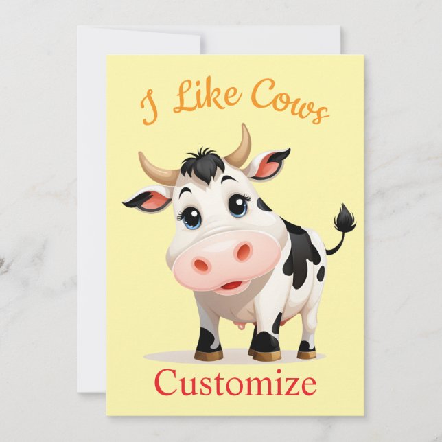 Jag gillar Cows Art Thunder_Cove Inbjudningar (Framsida)