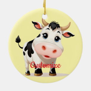 Jag gillar Cows Art Thunder_Cove Julgransprydnad Keramik