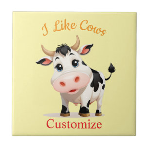 Jag gillar Cows Art Thunder_Cove Kakelplatta