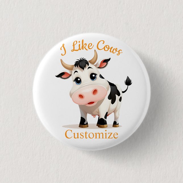 Jag gillar Cows Art Thunder_Cove Knapp (Framsida)