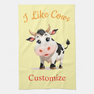 Jag gillar Cows Art Thunder_Cove Kökshandduk