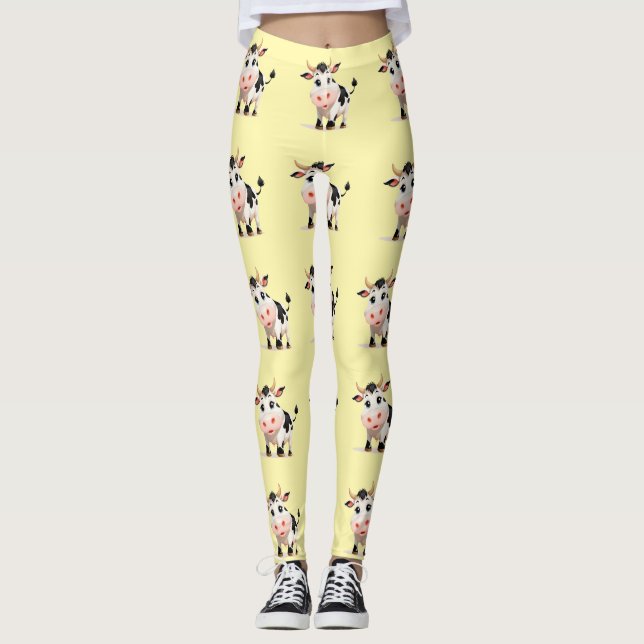 Jag gillar Cows Art Thunder_Cove Leggings (Framsida)