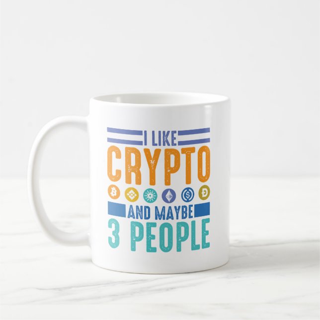 Jag gillar Crypto och kanske 3 människor, Crypto Ä Kaffemugg (Vänster)