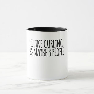 Jag gillar Curling och kanske 3 personer Mugg