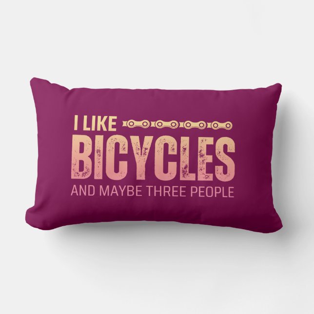 Jag gillar cyklar och kanske tre personer citerar lumbarkudde (Framsida)