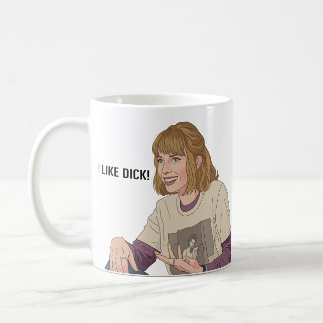 Jag Gillar D Retro 80s Sarcasm – "Jag gillar Dick! Kaffemugg (Vänster)