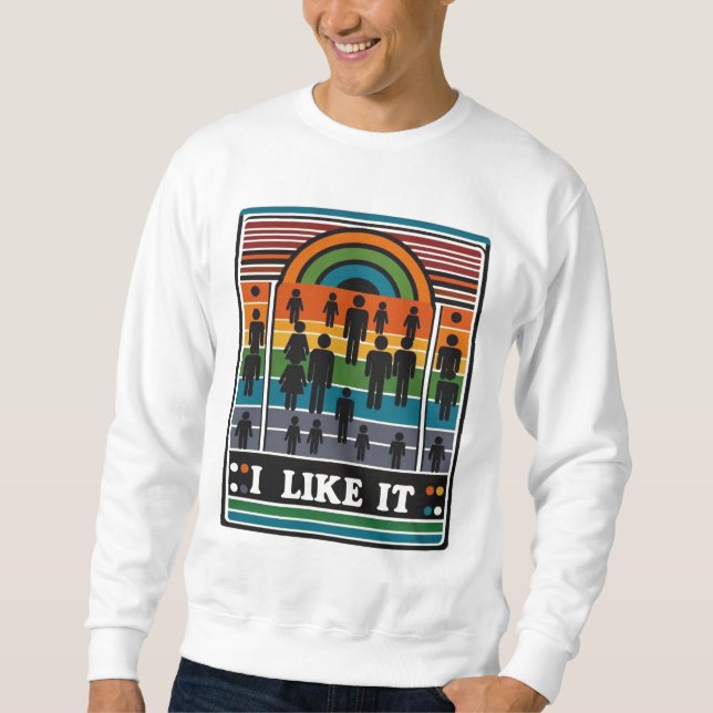 Jag gillar det lång ärmad tröja (Framsida)