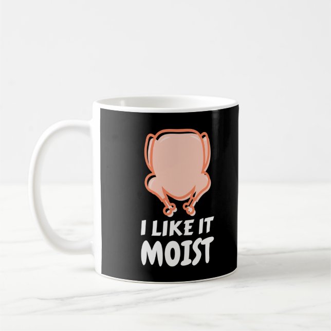 Jag gillar det Moist Funny Turkey Thanksgiving Chr Kaffemugg (Vänster)