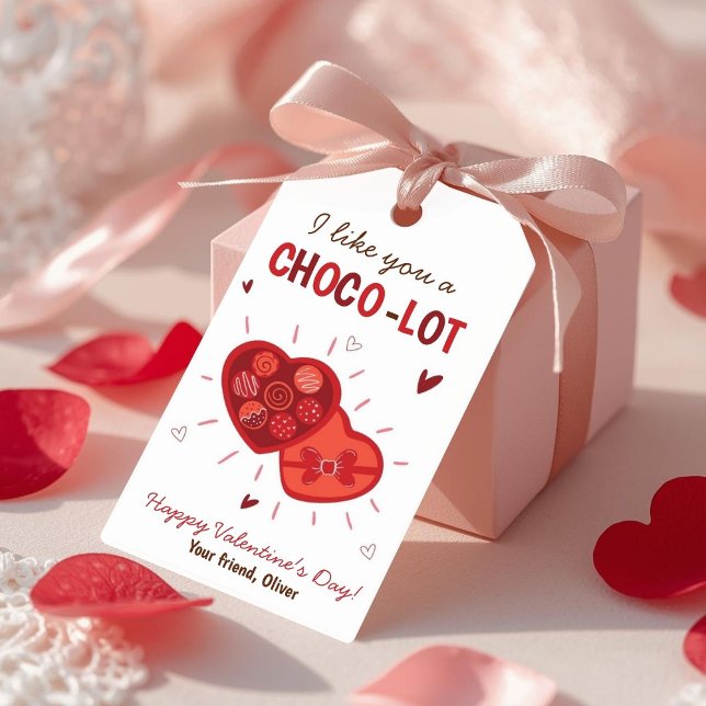 Jag Gillar Dig en Choco-lot Alla Hjärtans Dag Gåva Presentetikett (Skapare uppladdad)