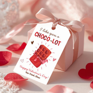 Jag Gillar Dig en Choco-lot Alla Hjärtans Dagskort Presentetikett