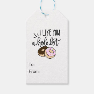 Jag gillar dig en Hål Lot - Donut Valentine Gift Presentetikett