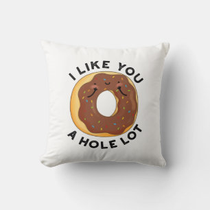 Jag gillar dig en Hål Lot Funny Donut Pun Kudde