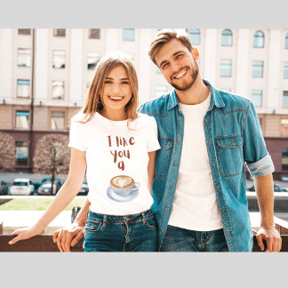 Jag gillar dig en latte t shirt