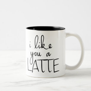 Jag gillar dig en Latte Två-Tonad Mugg