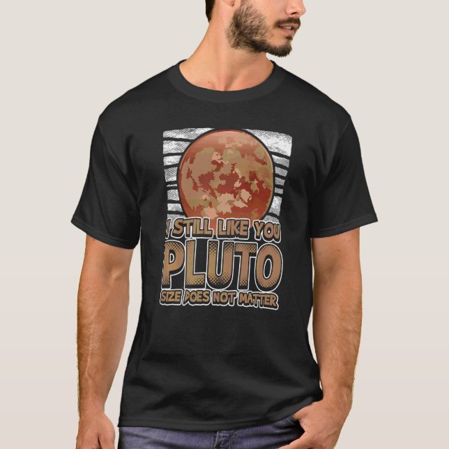 Jag gillar dig fortfarande Pluto Retro Style Rymdv T Shirt (Framsida)