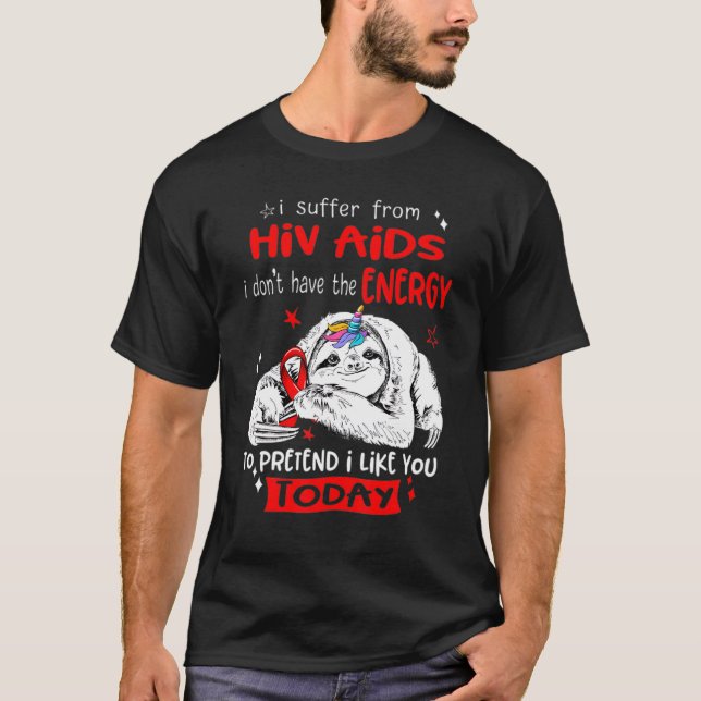 Jag gillar dig i dag.. - Ribbon Red för Aids T Shirt (Framsida)