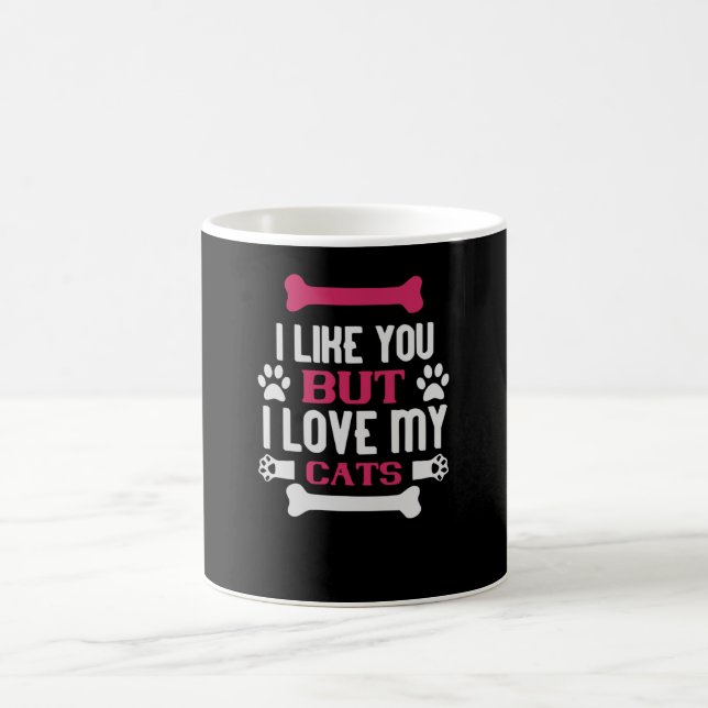 Jag gillar dig i kärlek Mina katter Kaffemugg (Center)