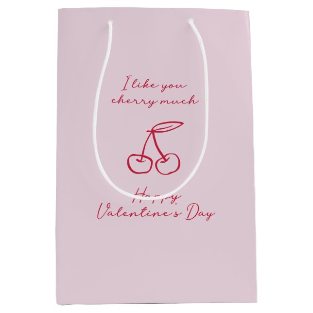 Jag gillar dig körsbär mycket Valentines day Rosa (Framsidan)