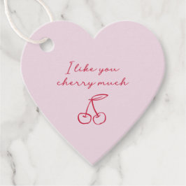 Jag gillar dig körsbär mycket Valentines day Rosa Gåvor Etiketter