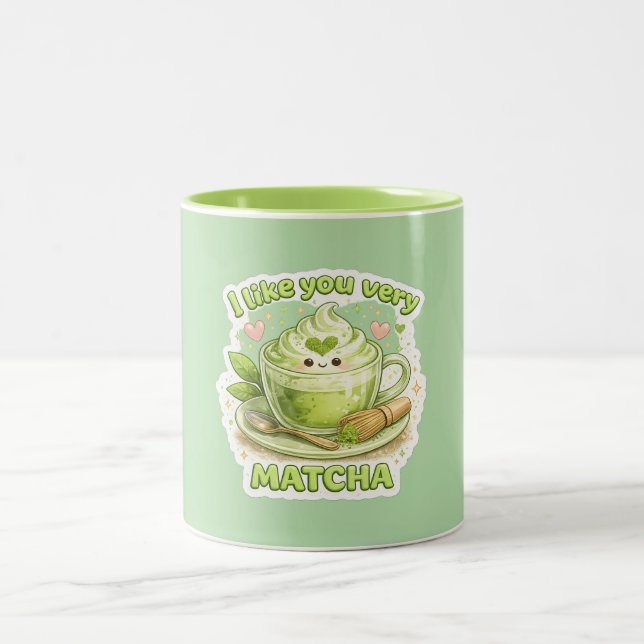 Jag Gillar Dig Mycket Matcha Mugg | Söt Matcha Kop (Center)