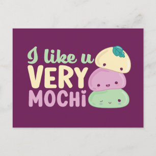Jag gillar dig mycket Mochi Kawaii Funny Valentind Vykort