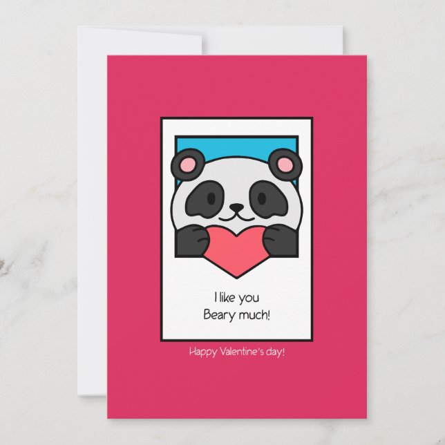 Jag Gillar Dig Mycket – Söt Panda Alla Hjärtans Da Julkort (Framsida)