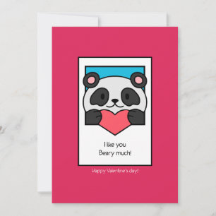 Jag Gillar Dig Mycket – Söt Panda Alla Hjärtans Da Julkort