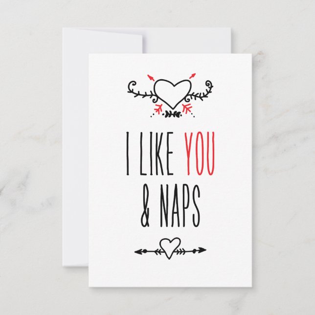 Jag gillar dig och Naps | anpassad msg (Framsida)