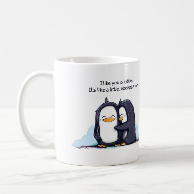 Jag gillar dig som en Lottle Penguins - Mugg (Vänster)