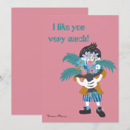 Jag gillar dig väldigt mycket. Alla hjärtans dag Julkort