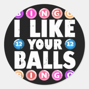 Jag gillar din Bollar Bingo Gambling Womens Mor Da Runt Klistermärke