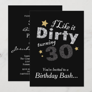Jag gillar Dirty Turning 30 - 30års födelsedag Inbjudningar